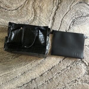 BEIS The Work Tote Croc + Pouch